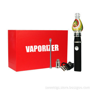Dry herb wax vaporizer with 350mAh G pen battery and colorful glass globe